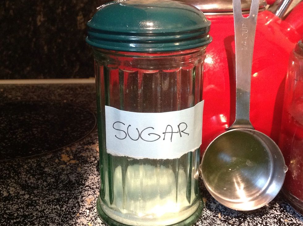 Add to the bowl, 3/4 cups of granulated sugar.