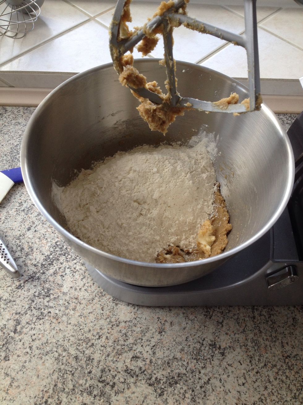 Add to the butter/sugar mixture