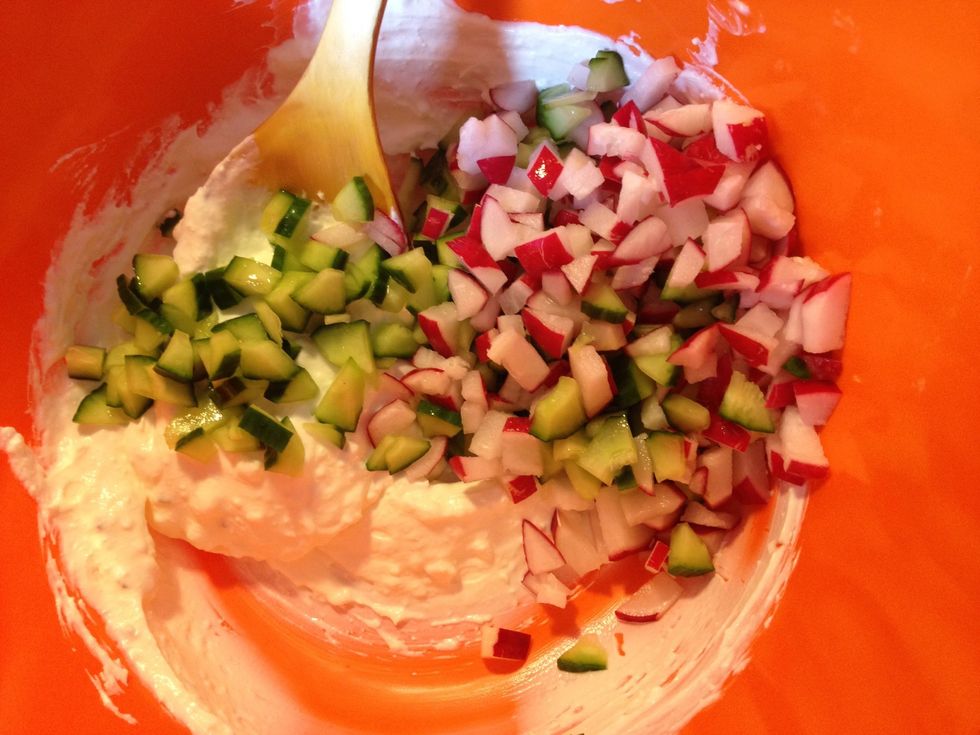 Add to the cheese