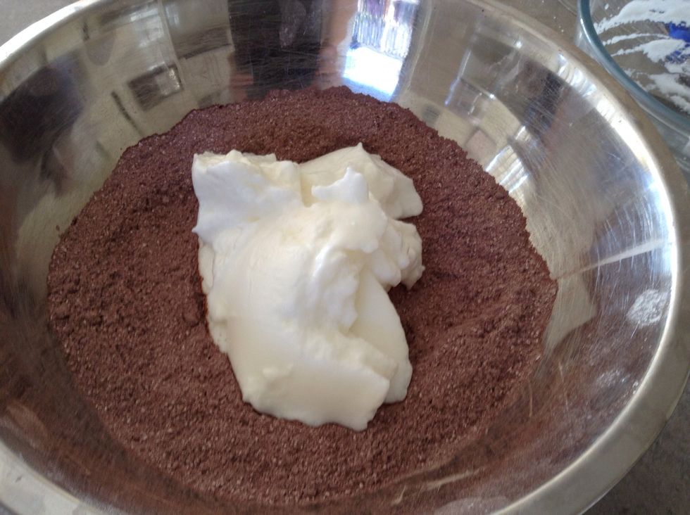 Add to the dry mixture