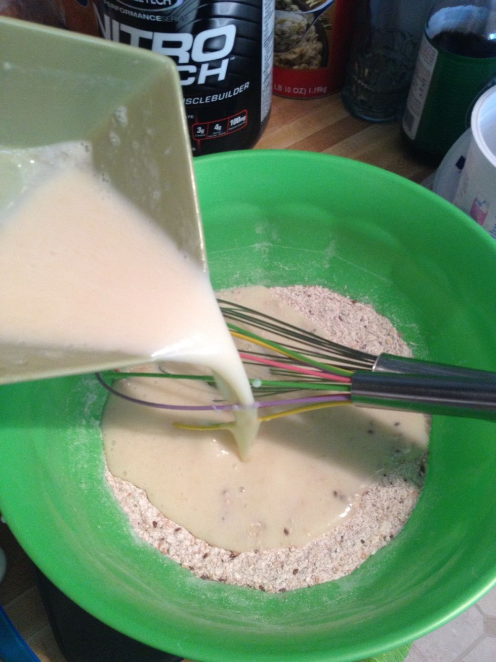 Add to the dry stuff