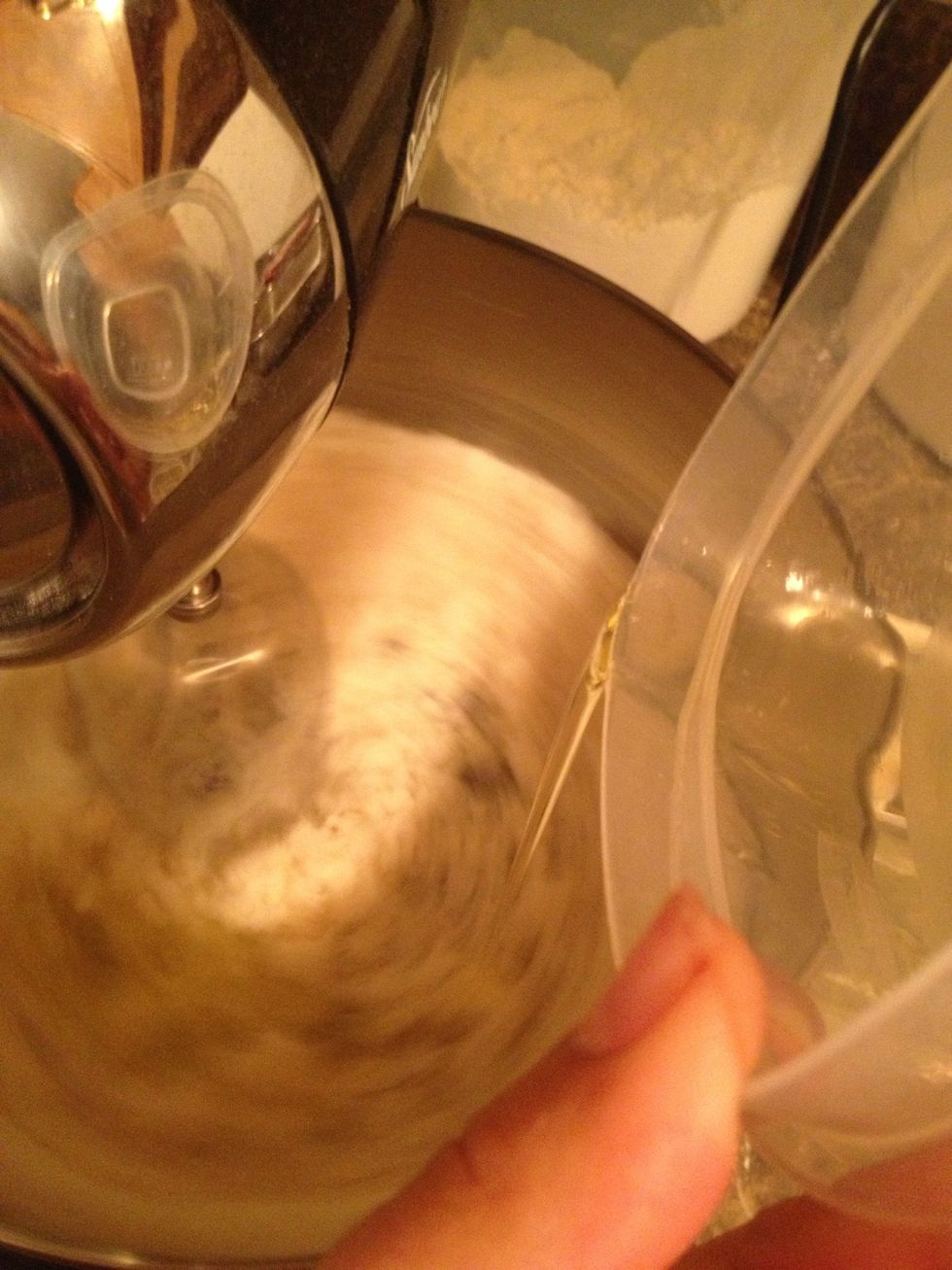 Add to the mixing bowl one at a time and mix well before adding the others.