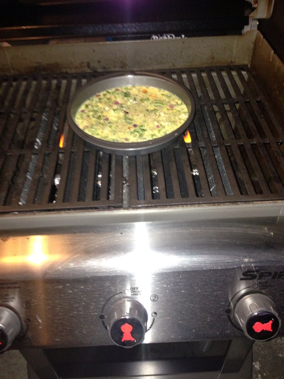 Add to the oven and cook for 25 mins or until golden brown. If you are using a BBQ grill, make sure to rotate it halfway and don't put on direct heat.