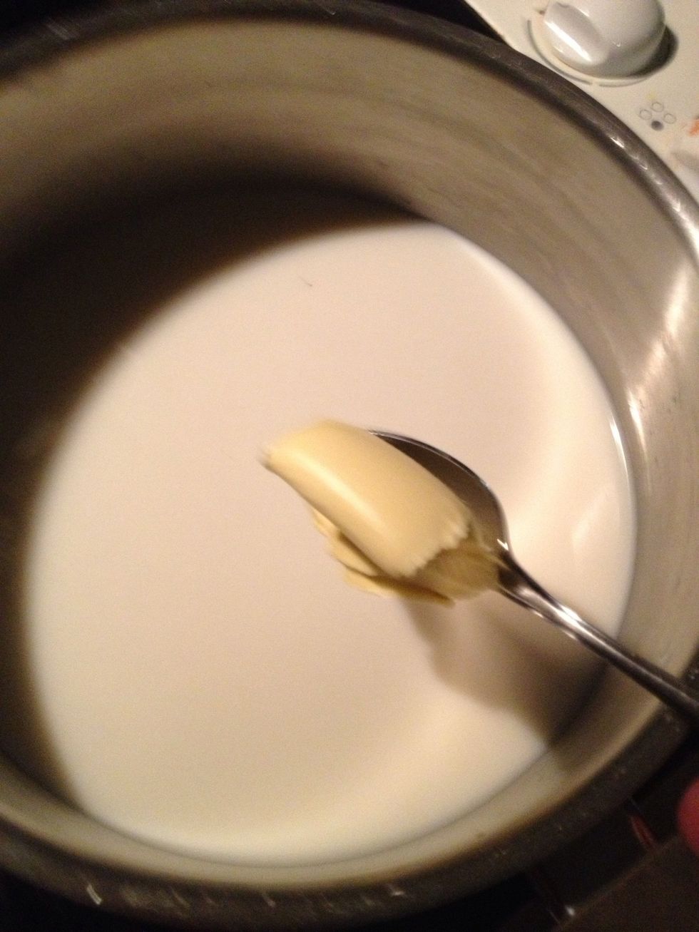 Add to your sauce pan and add a tea spoon of butter