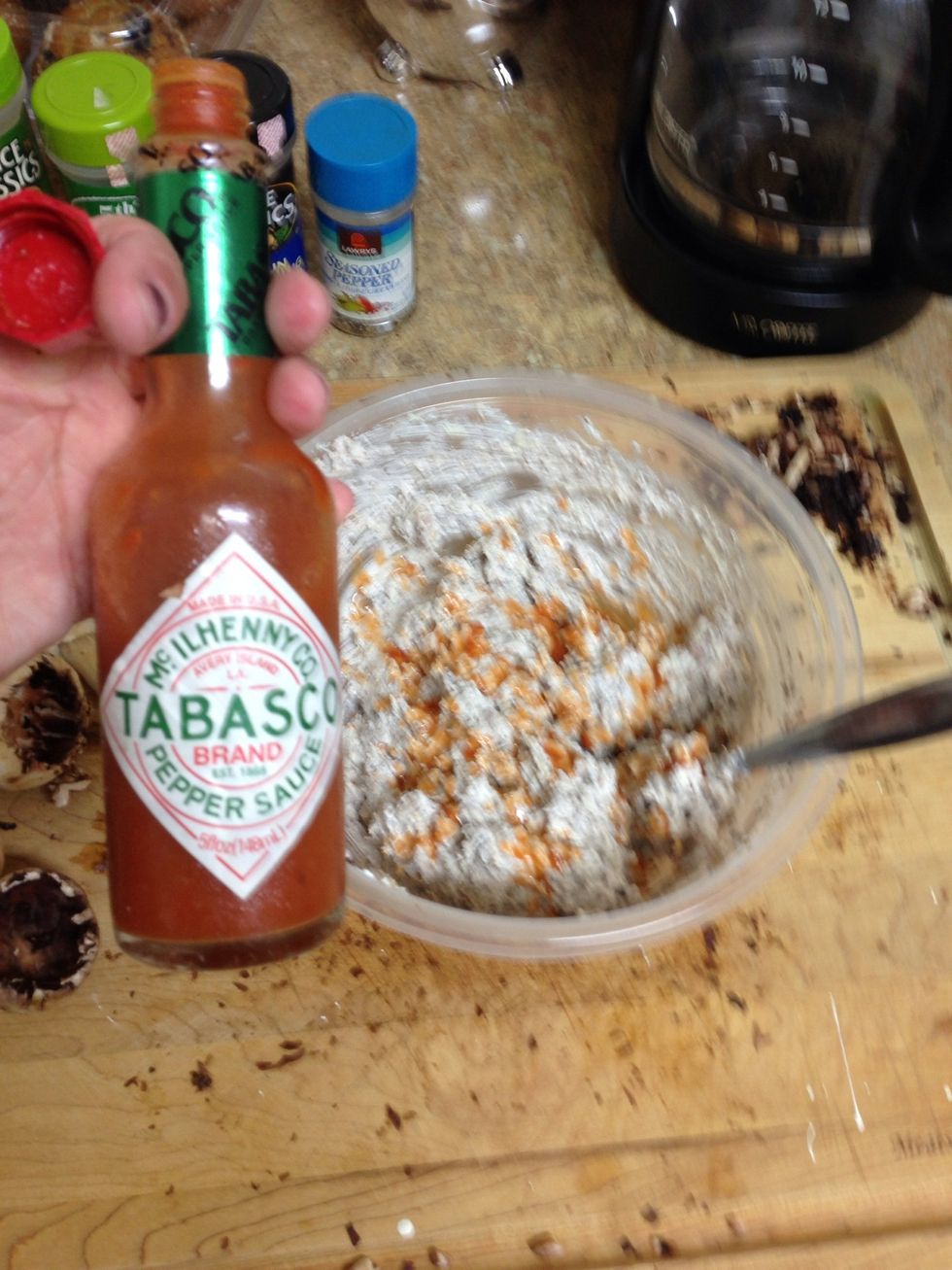 Add tobacco to bits and cream cheese mixture.