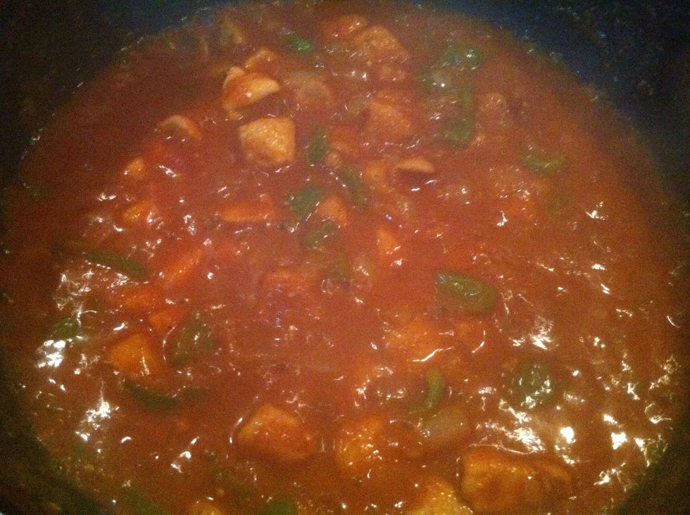 add tomato paste already made and then add salt and pepper according to taste