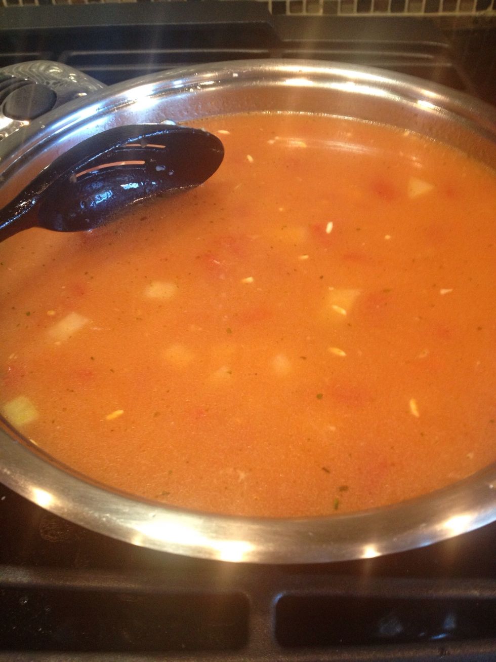 Add tomato sauce and bouillon. The bouillon is to taste. I start with a Tbsp and then go up by no more than 1/2 tsp at a time. It's easy to use too much and end up with a salt lick. Go slowly!