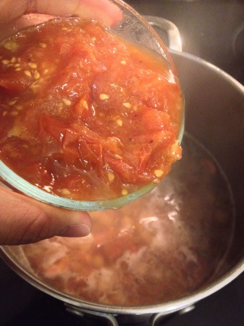 Add tomato sauce and cook for 30 mins