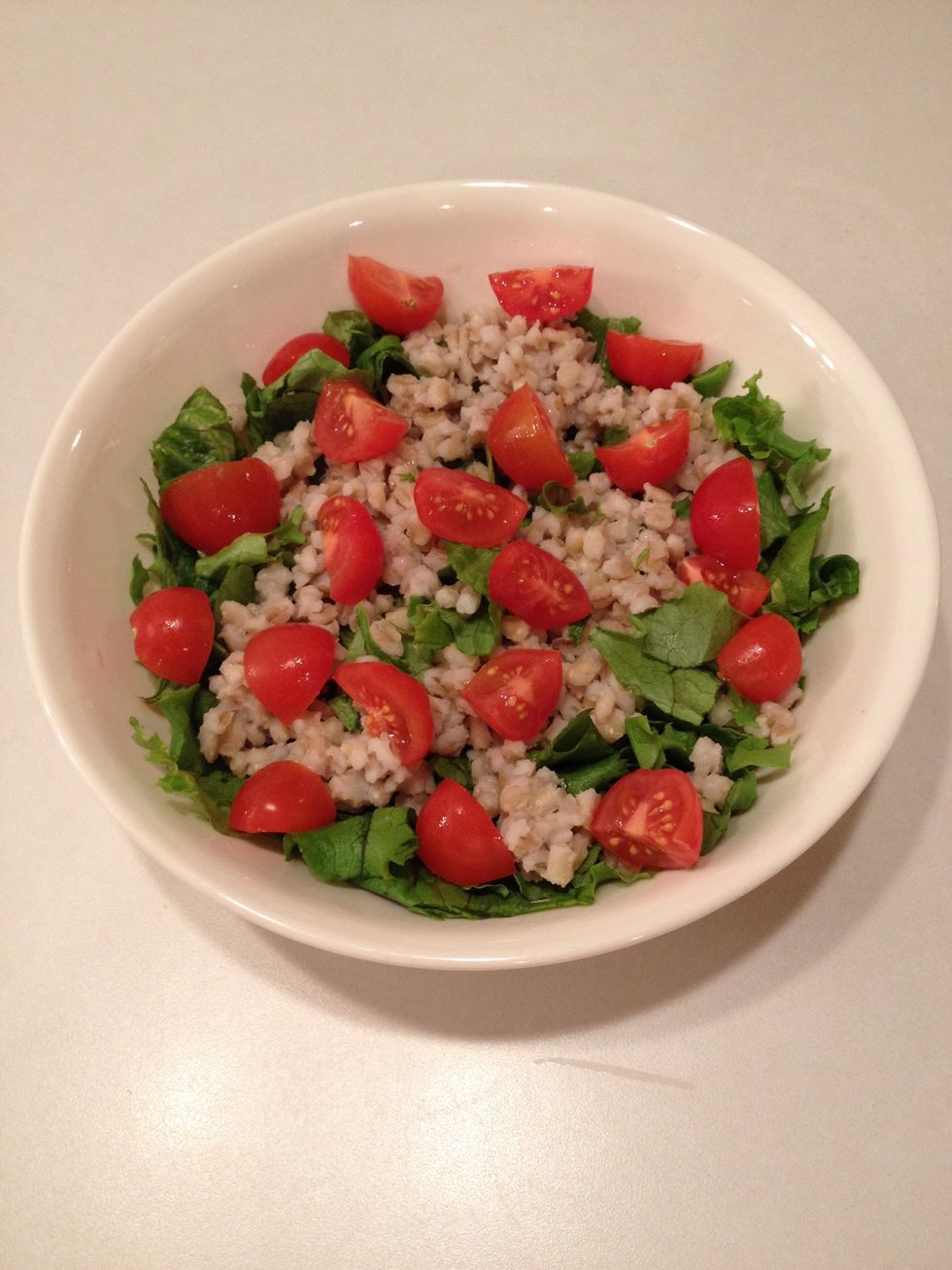 Add tomatoes to salad.