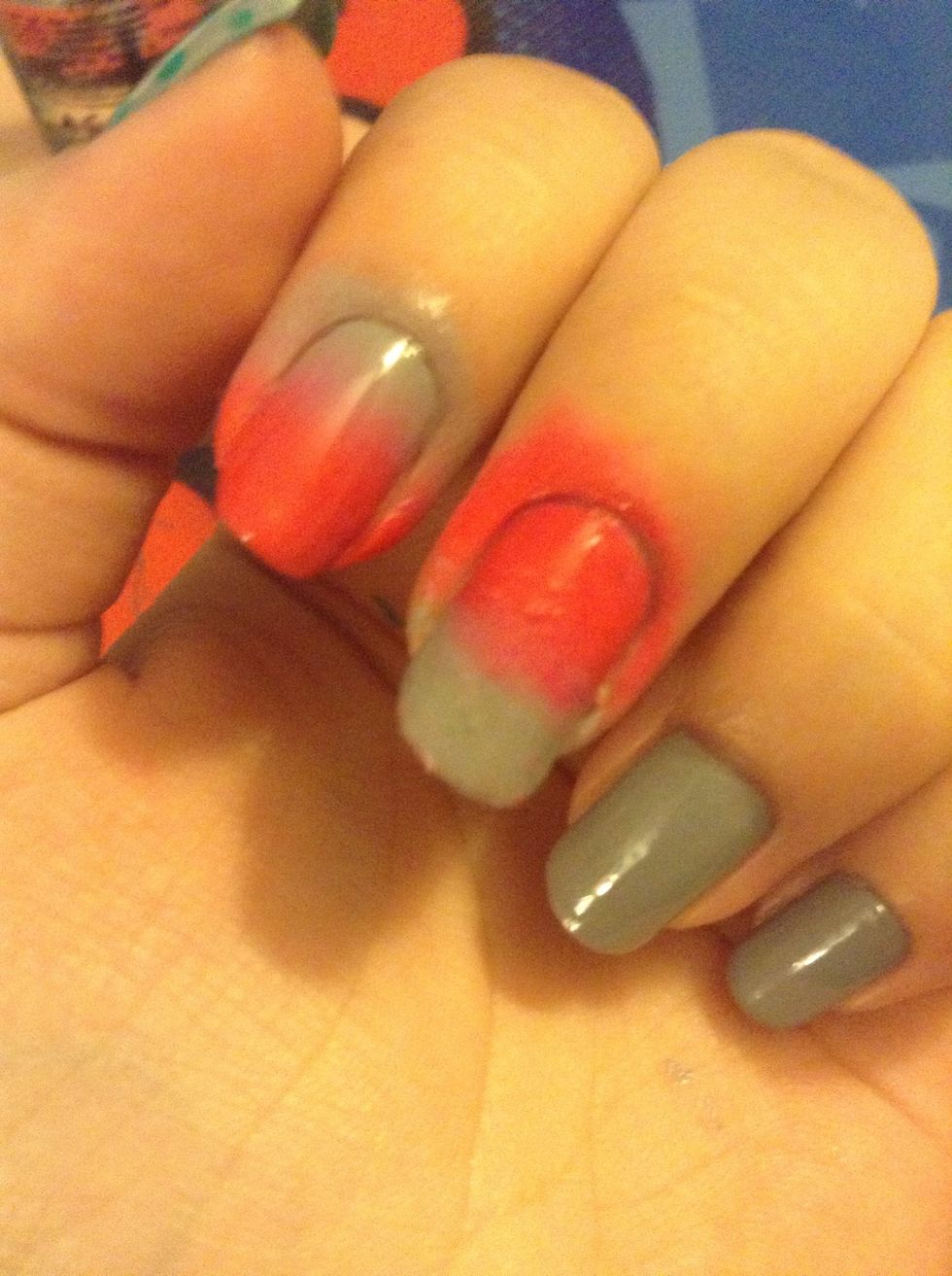 Add topcoat. And clean up around your nails with a small brush or q-tip and polish remover.