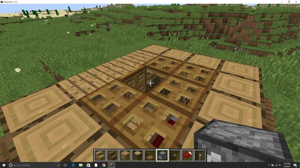 Add trap doors to the ceiling, make sure they are on the top of the block, not the bottom.