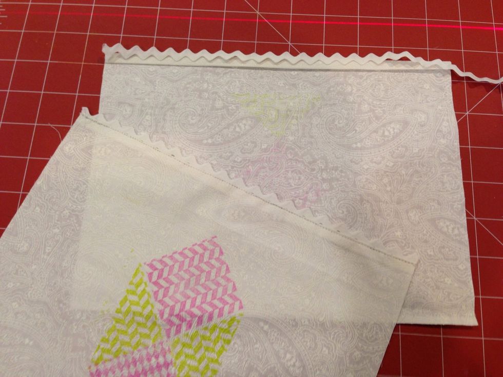 Add trim to top edge of bag