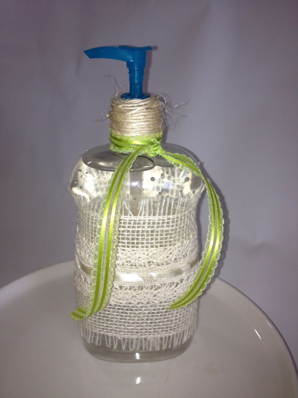 Add twine and ribbon.