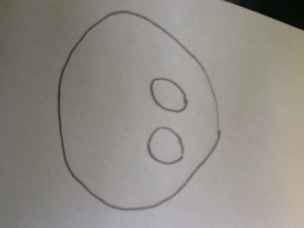 Add two big eyes ( leave blank )