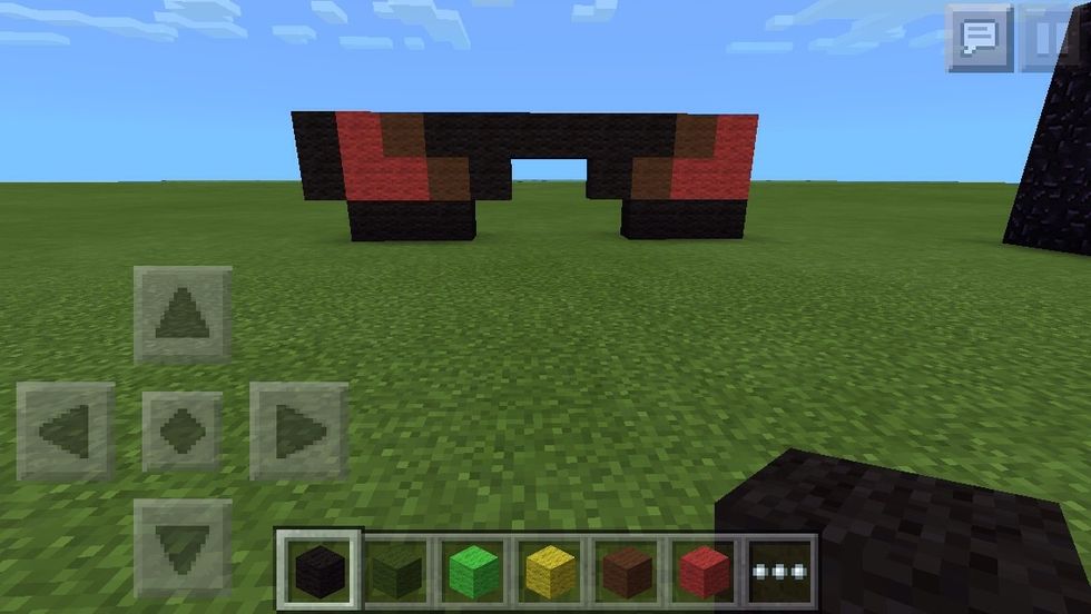 Add two browns and three reds, like you did with the other foot.