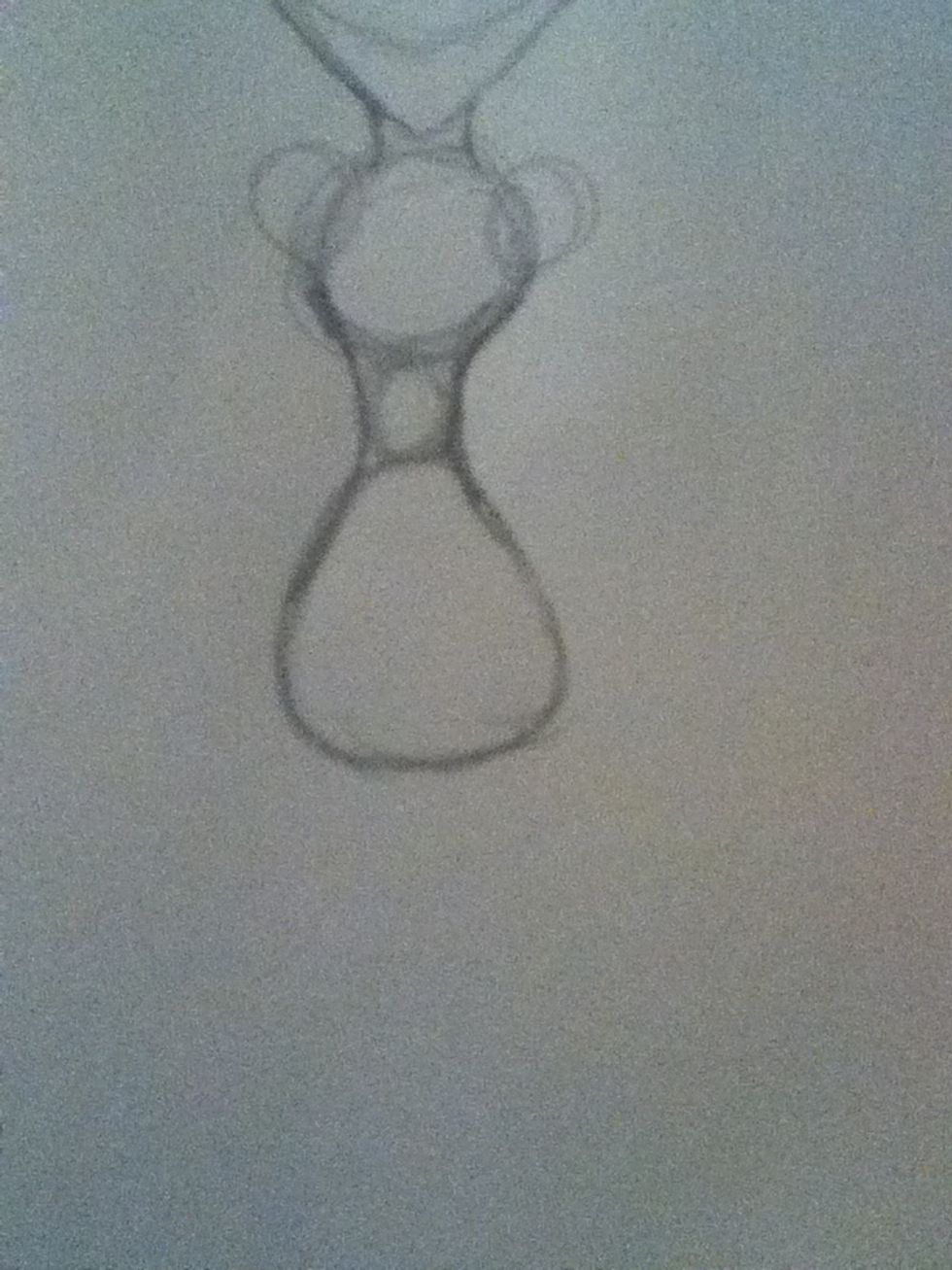 Add two curved lines to make the torso.