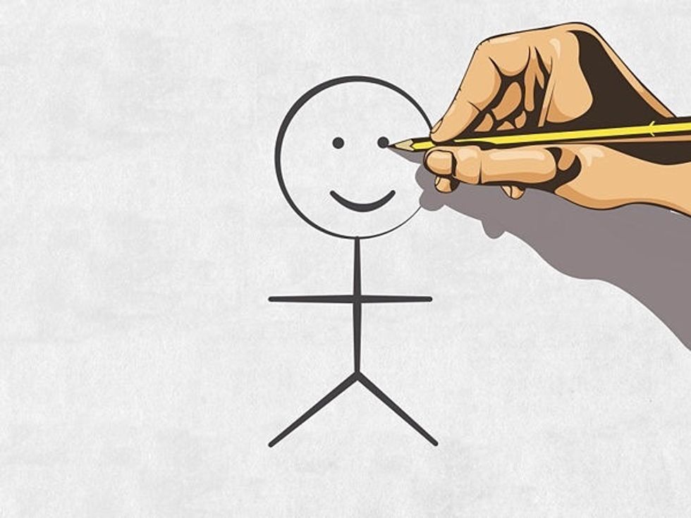 Add two dots above the mouth