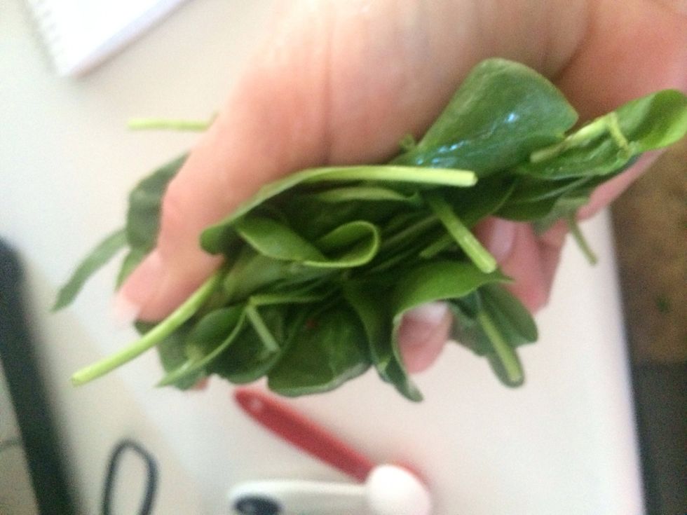 Add two handfuls of spinach