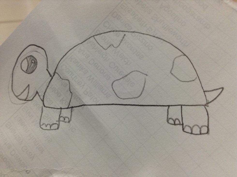 Add two legs and put two legs behind them two. If you want to, you can add some toe nails