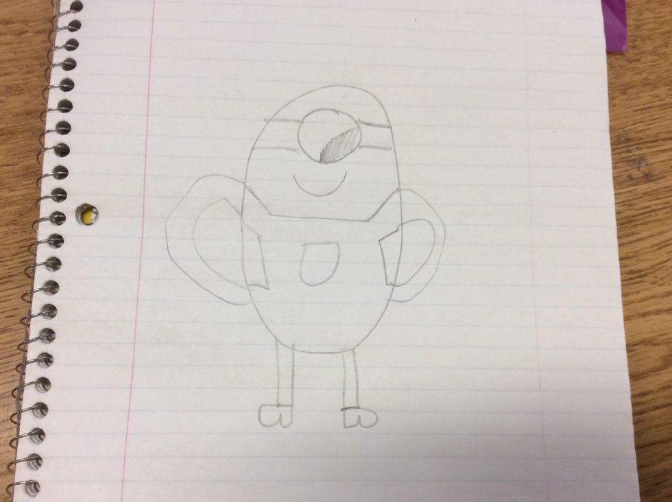 Add two legs and small shoes