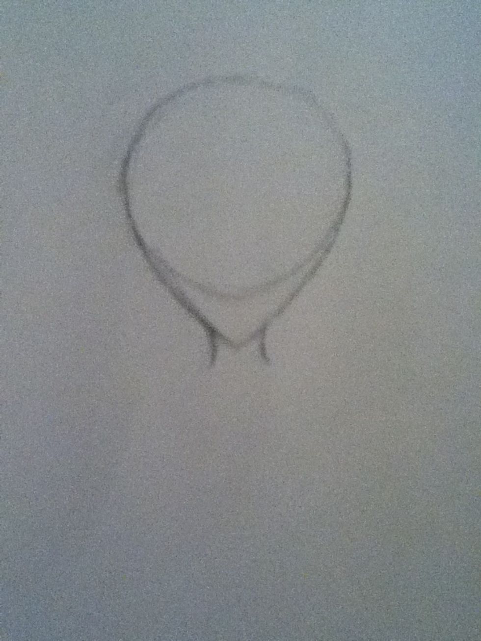 Add two short, slightly curved lines for the neck.
