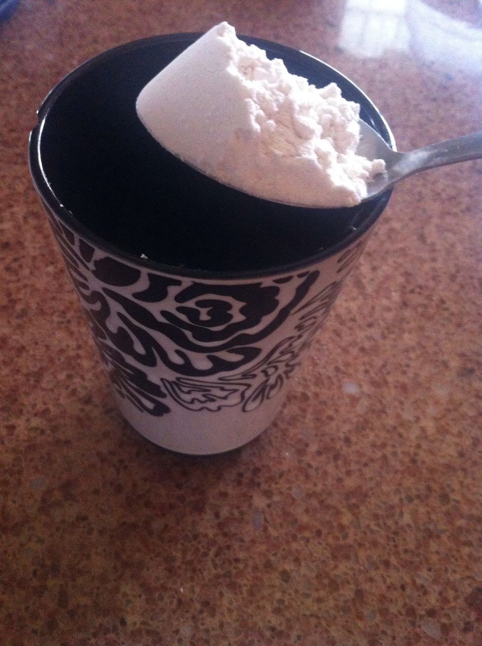 Add two spoons of flour to your cup