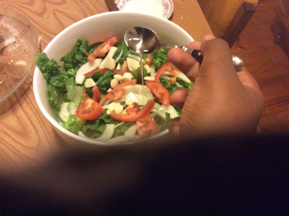 Add two spoons of olive oil