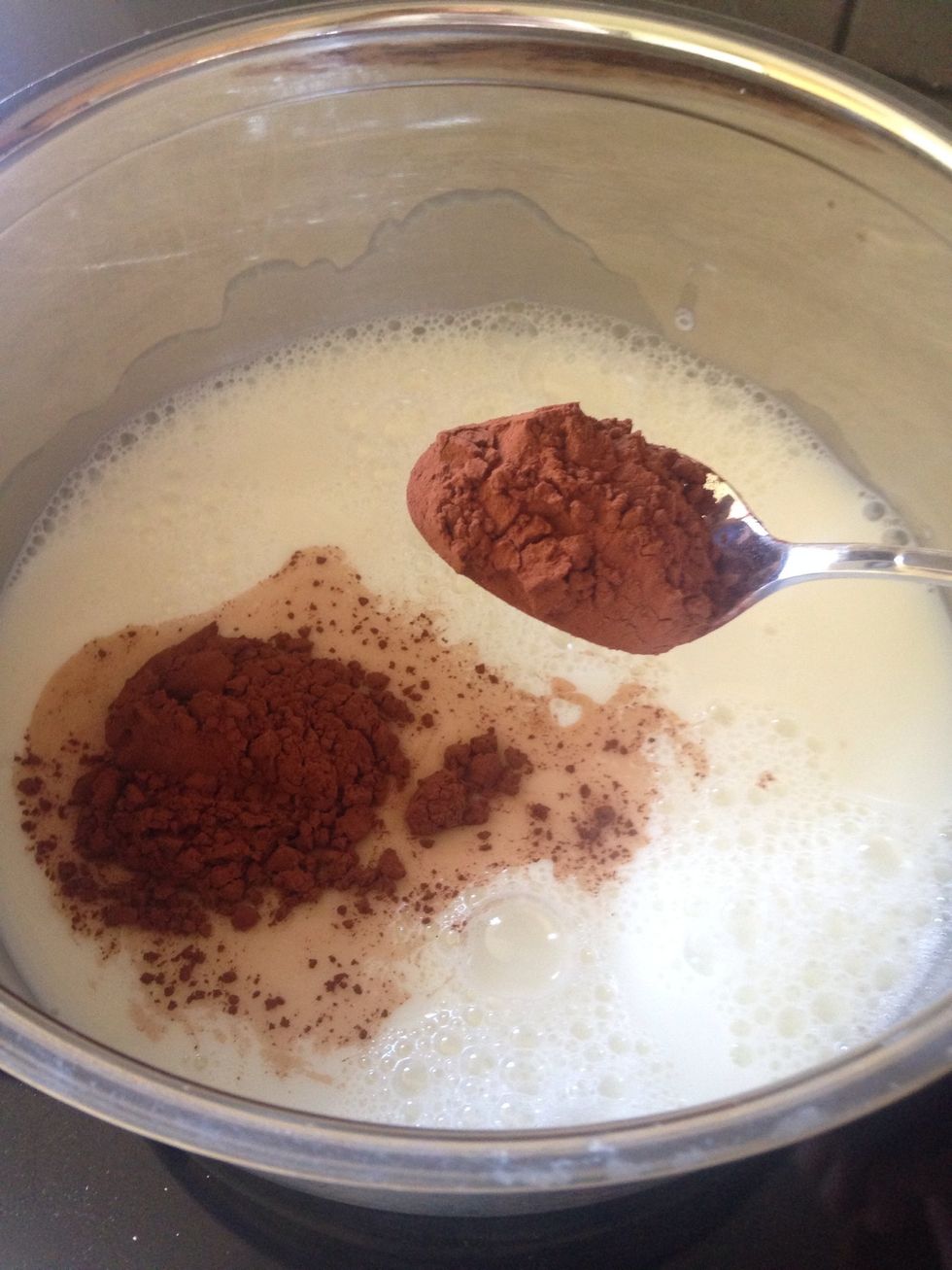 Add two tablespoons of cacaopowder (Oboy/Nesquick also work but I prefer this)