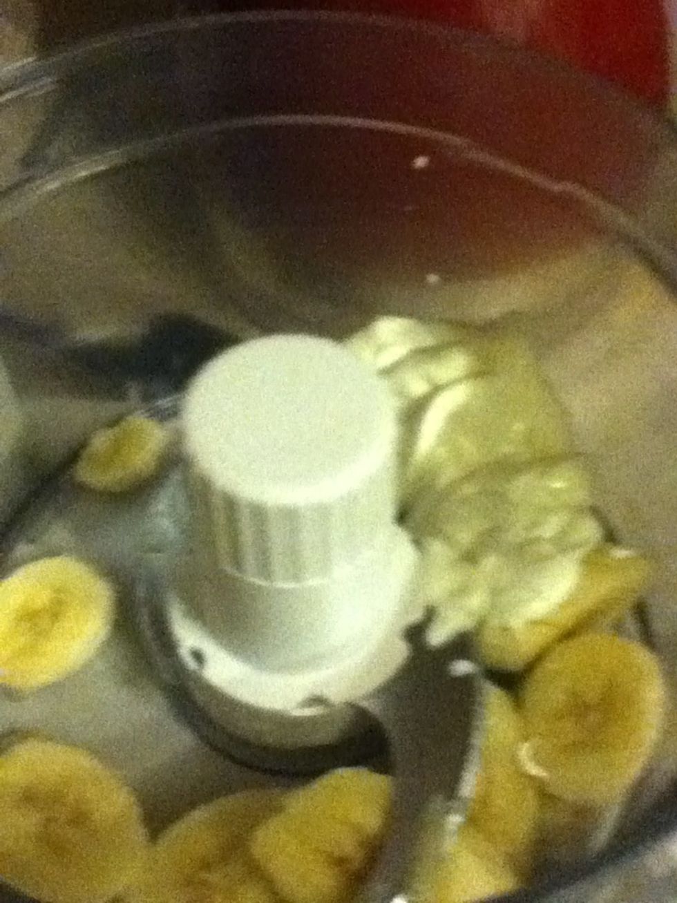 Add two tablespoons of natural yogurt. My rule for this is a spoon of yogurt for each banana.