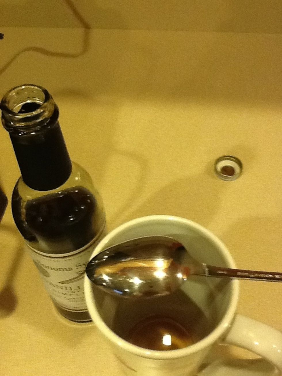 Add two tablespoons of vanilla syrup to mug!