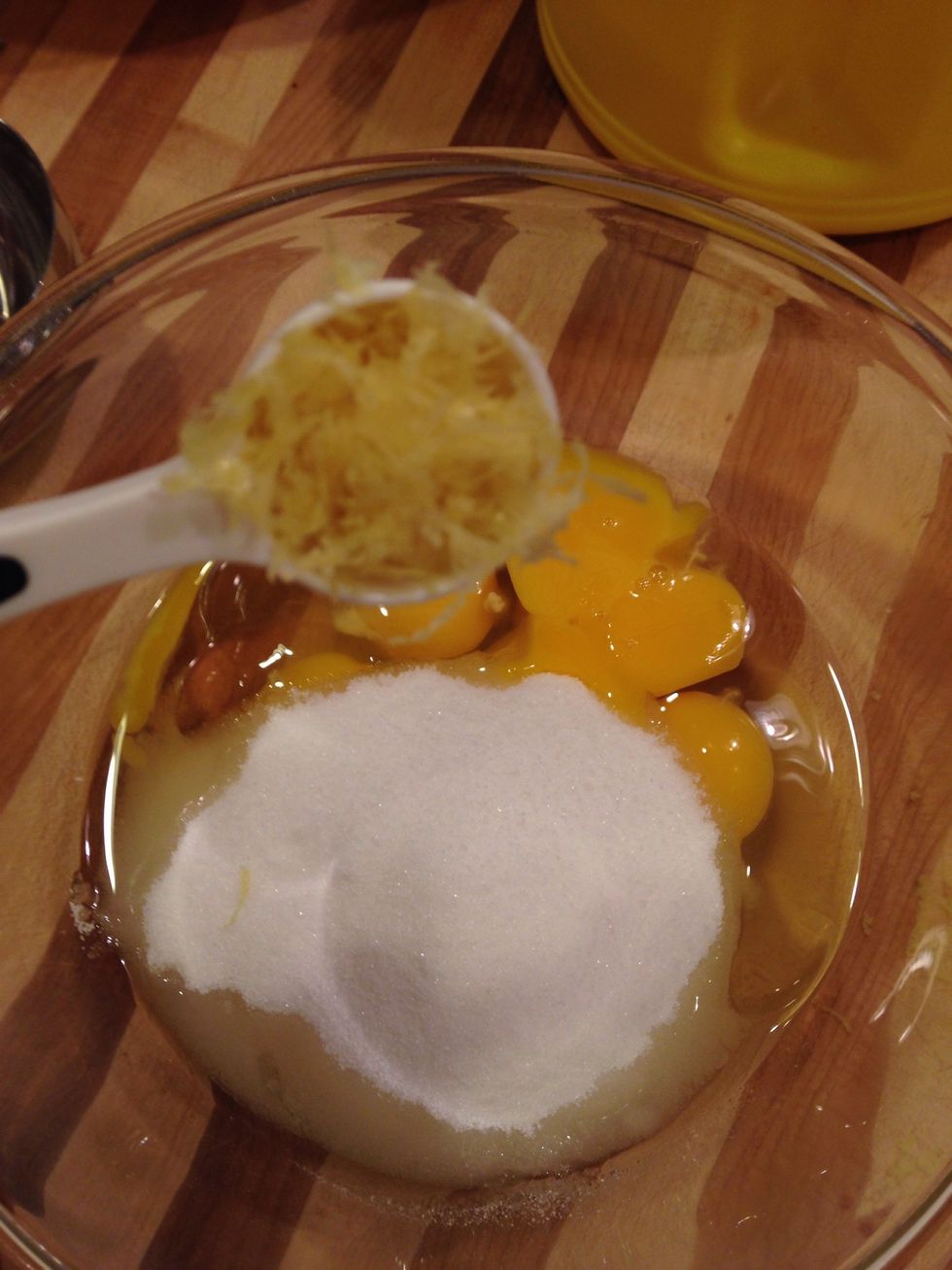 add two teaspoons of the lemon zest to the mixture