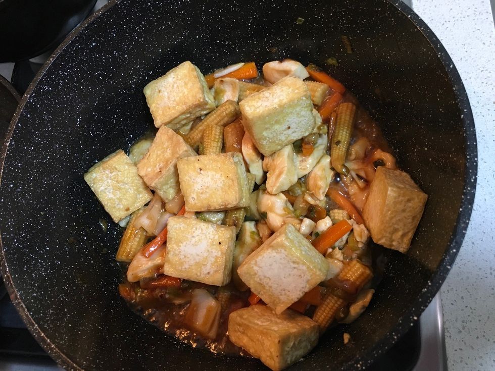 Add up deep fried tofu