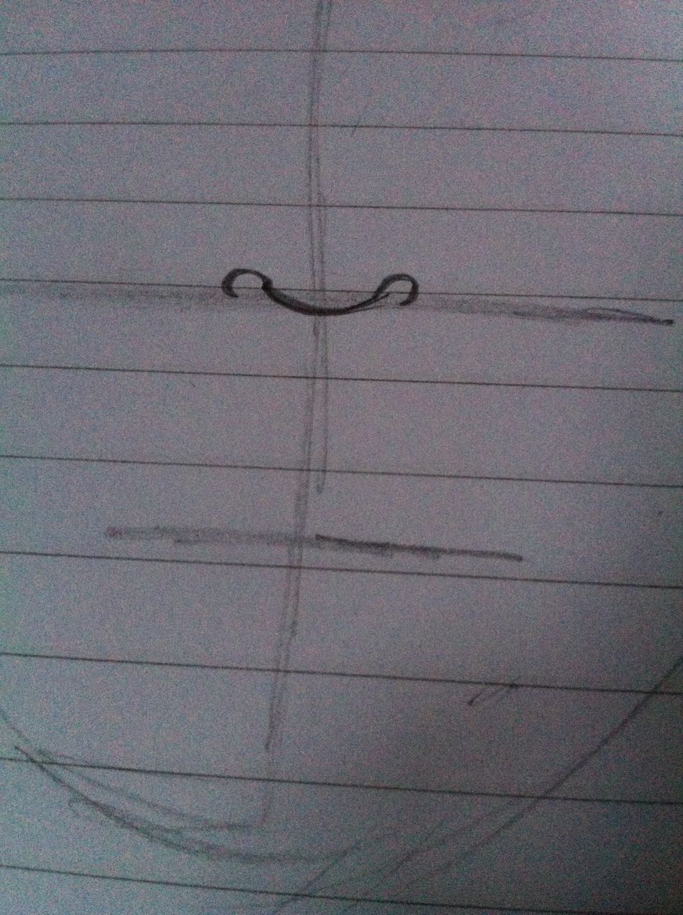 Add upside down arcs on either side of the centre for the nostrils