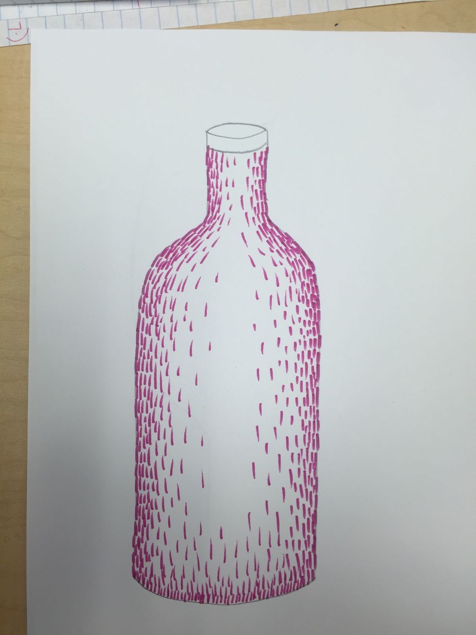 Add value to the bottom of your bottle. Make sure your lines are still going in the same direction. Mine are still up and down.