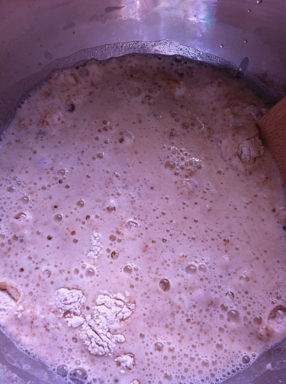 Add vanilla extract, oil, vinegar and water into dry ingredients and then beat until smooth