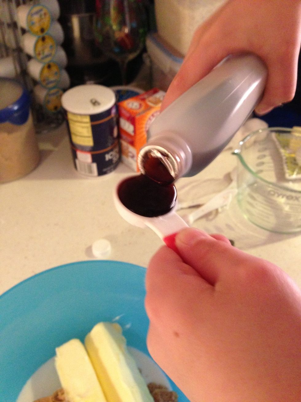Add vanilla to sugar & butter mixture