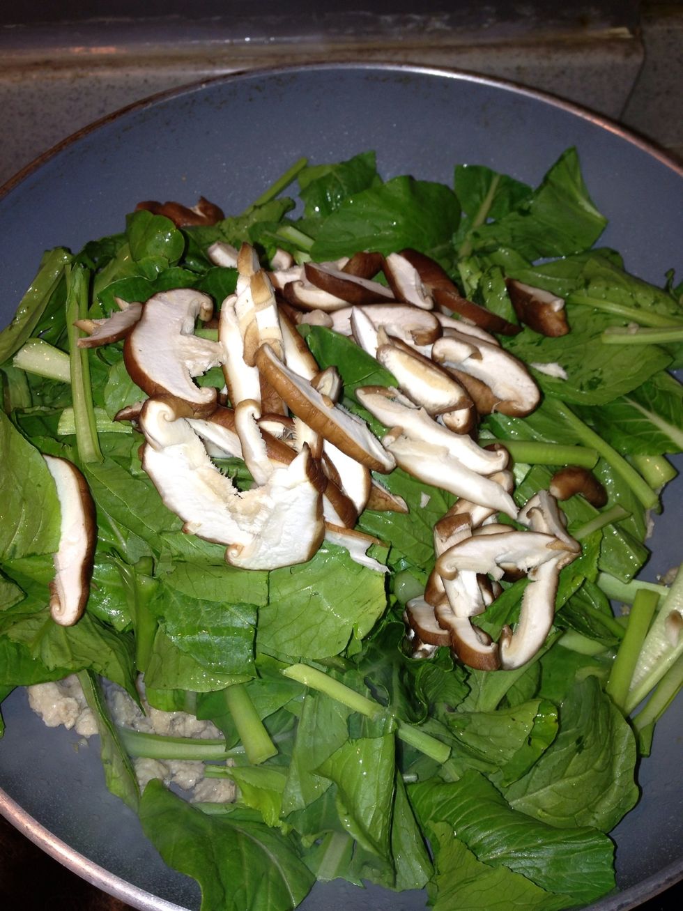Add vegetable and mushroom.