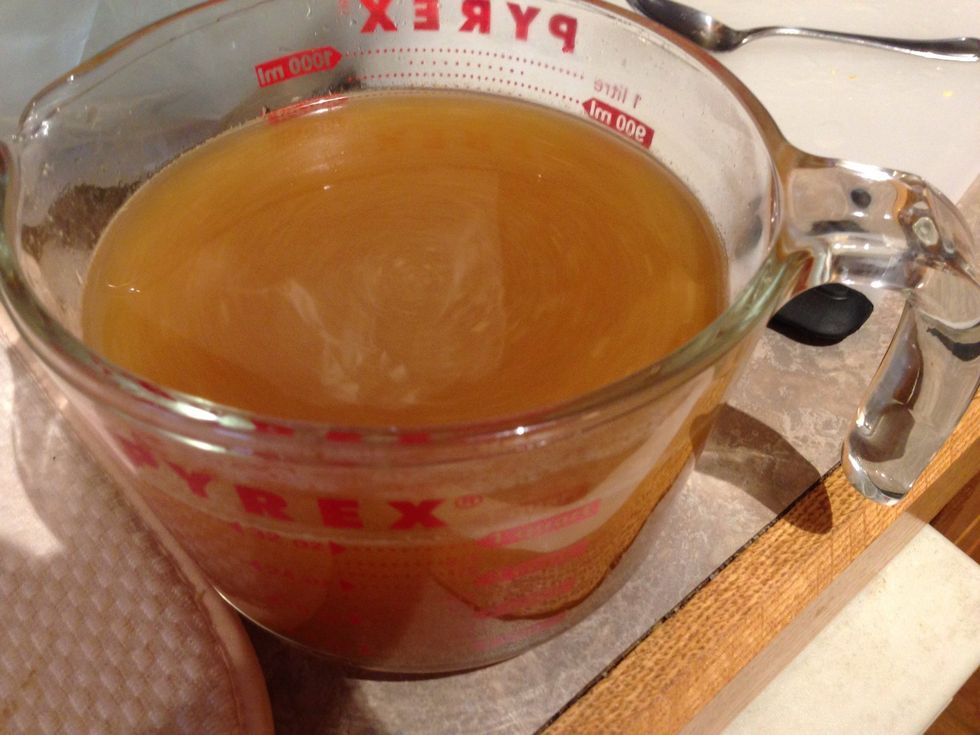 Add Vegetable Stock or Base (follow directions on base jar) bring to a simmer