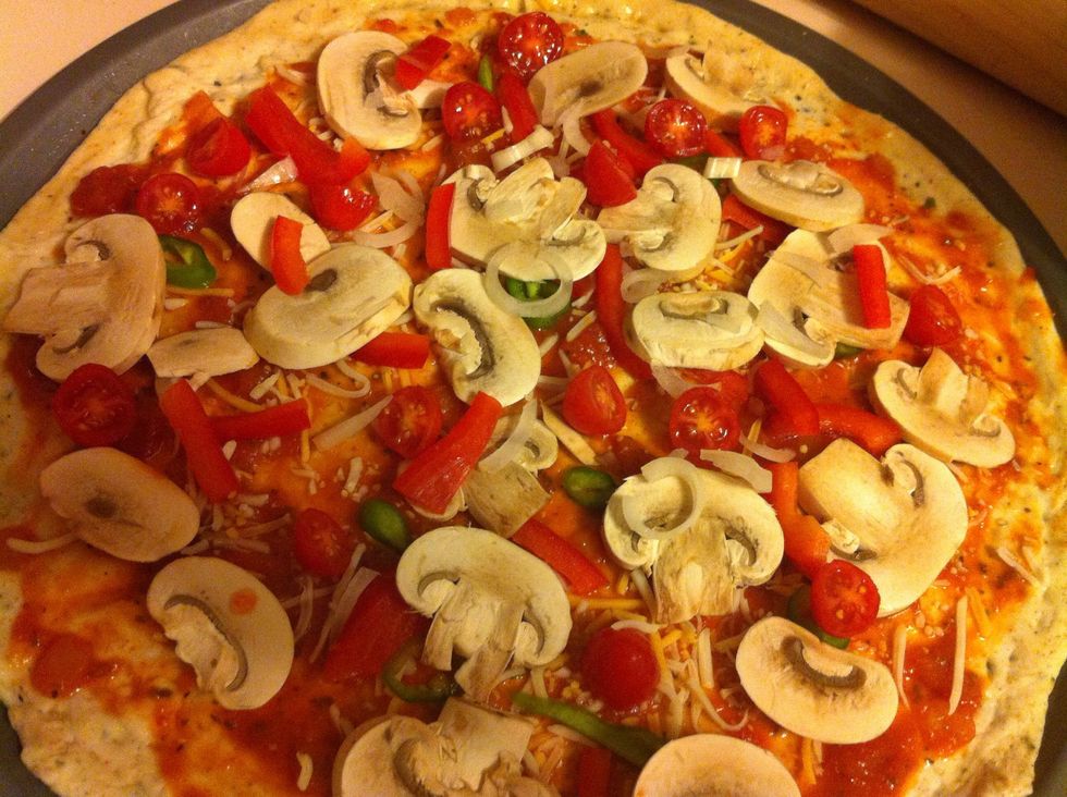 Add vegetables then top them with more cheese (to preference)