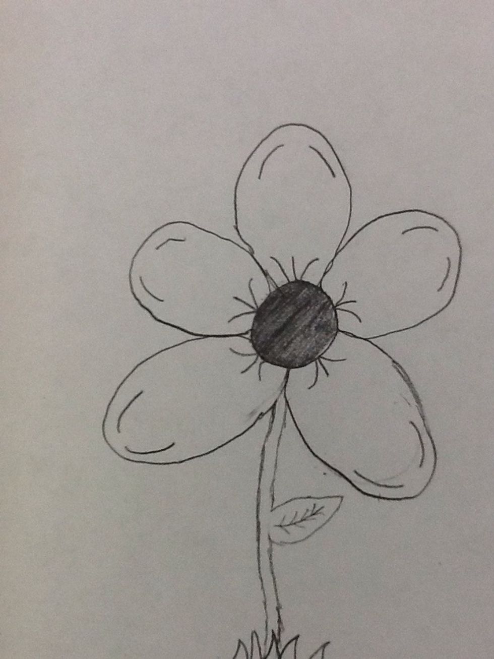 Add veins to the leaf.