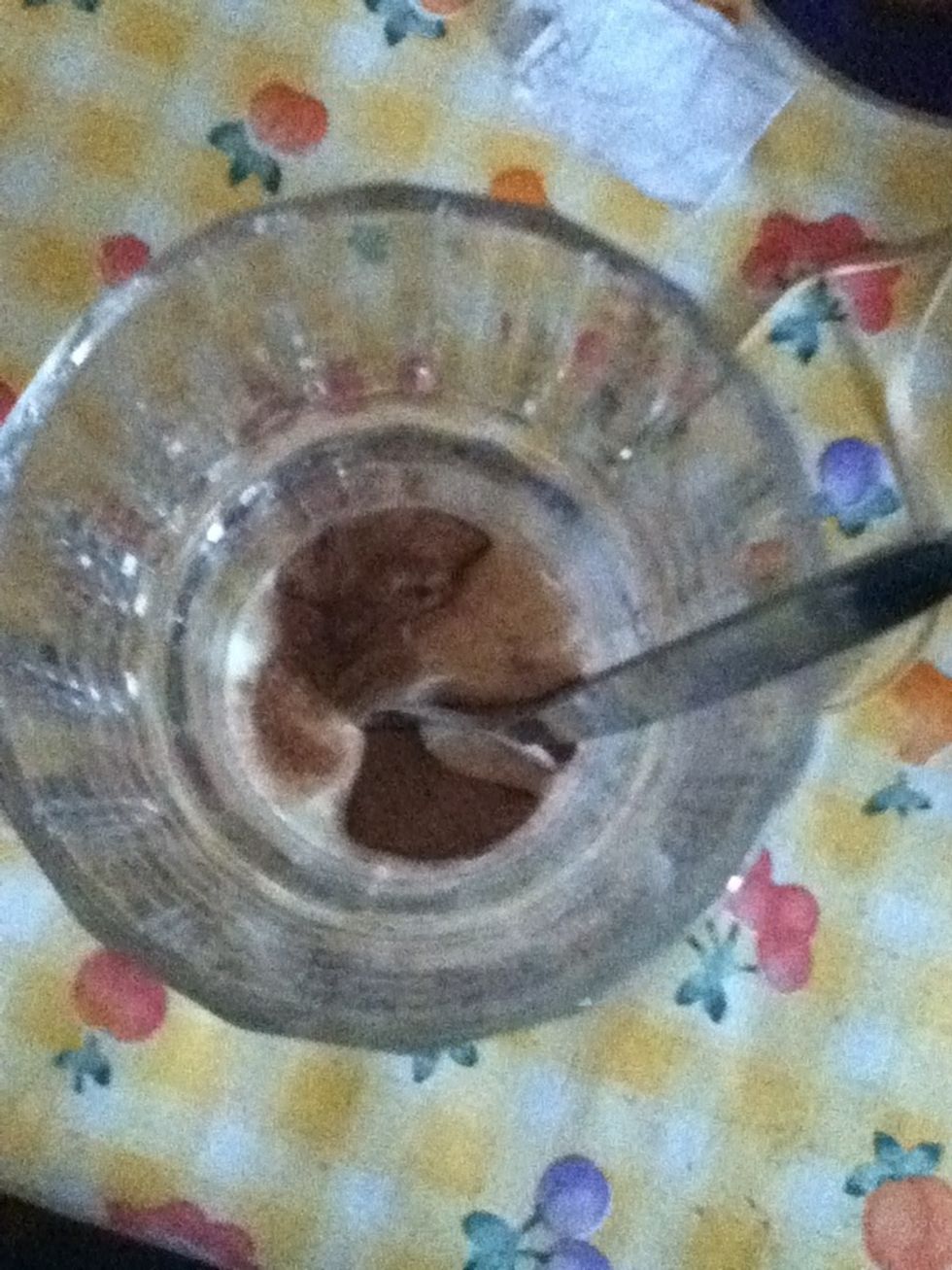 Add very little milk and stir. Very little milk because it will be lumpy in the end otherwise