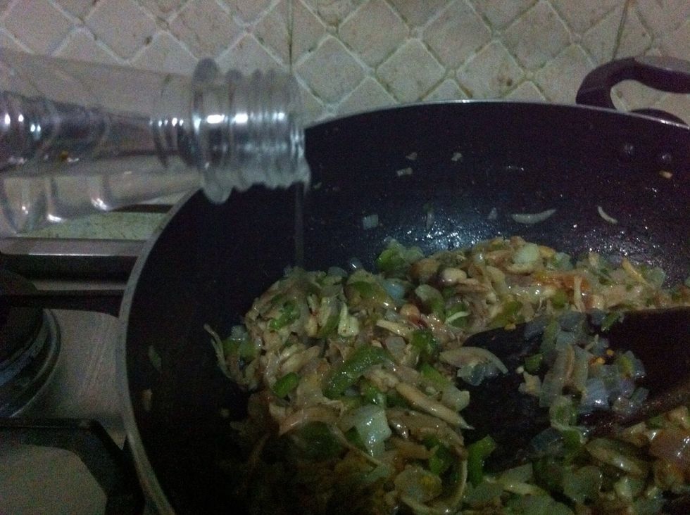 add vinegar and soya sauce