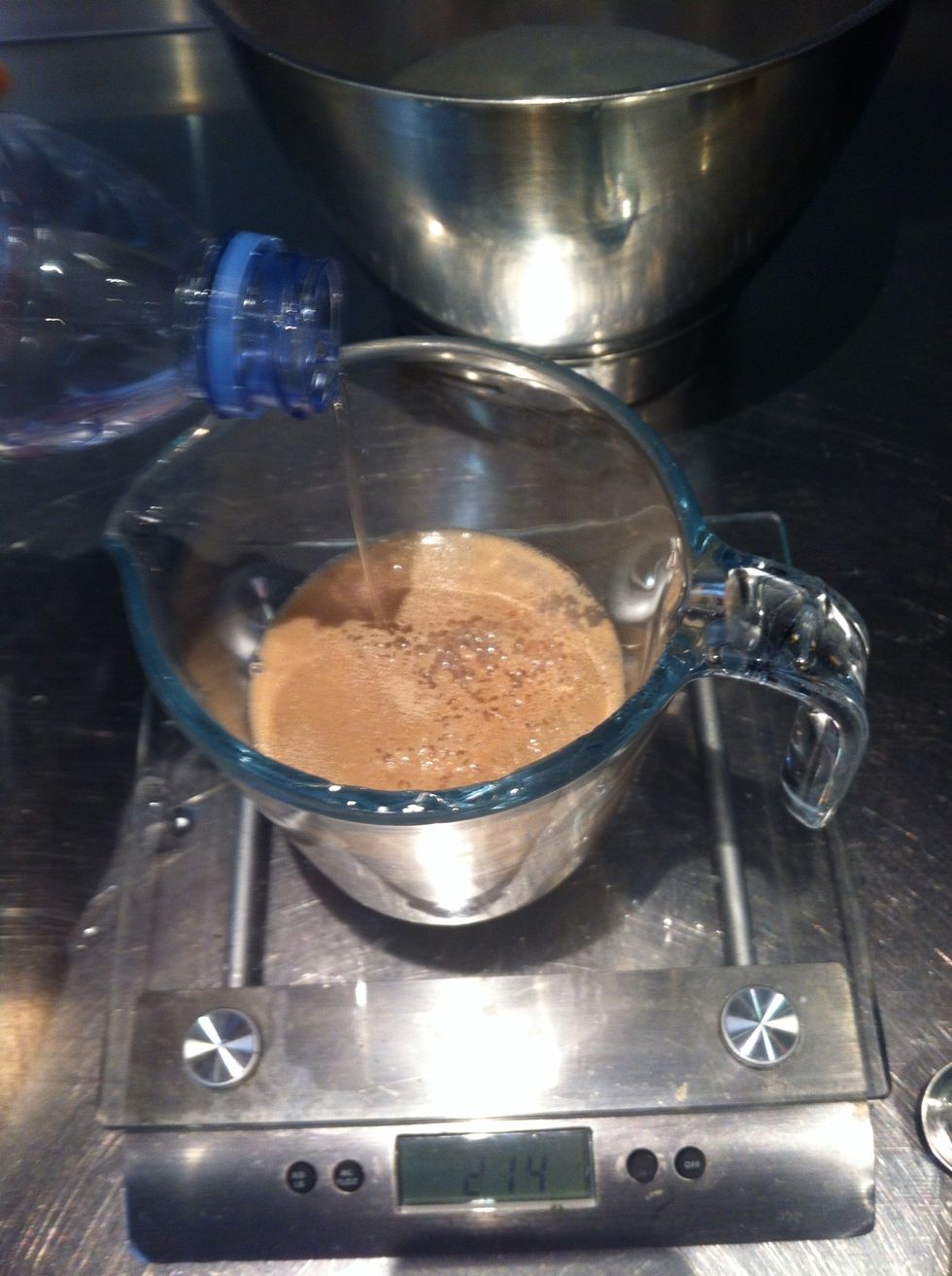 Add warm water, no hotter than 30c. I like using room temp bottled water.
