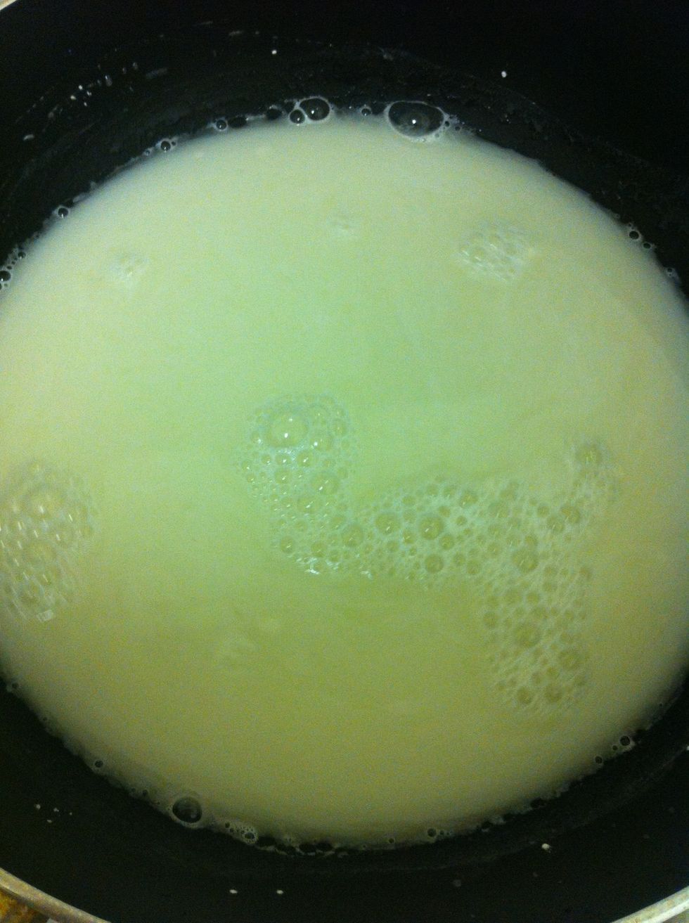 Add water and lemon juice and mix together.