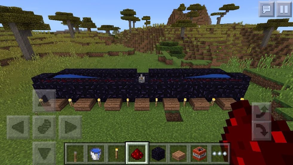 Add water and lever and redstone