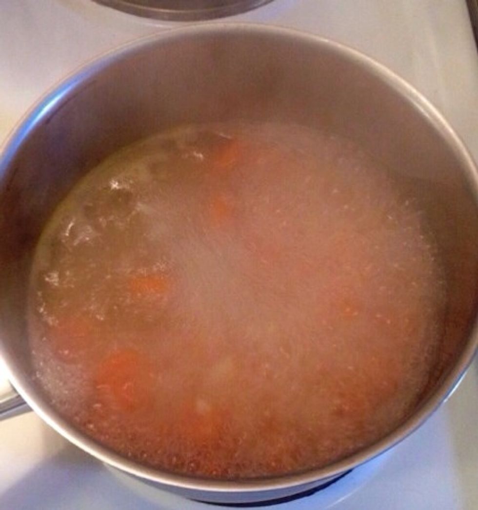 Add water and wait for it to boil, then let it boil for 5 minutes.