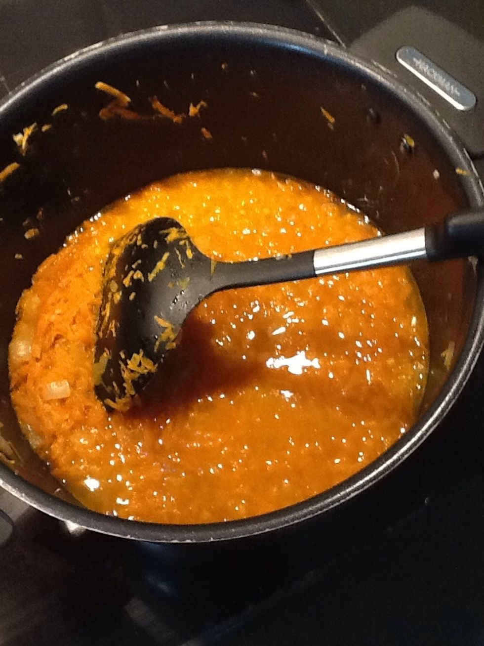 Add water, broth, salt and orange juice