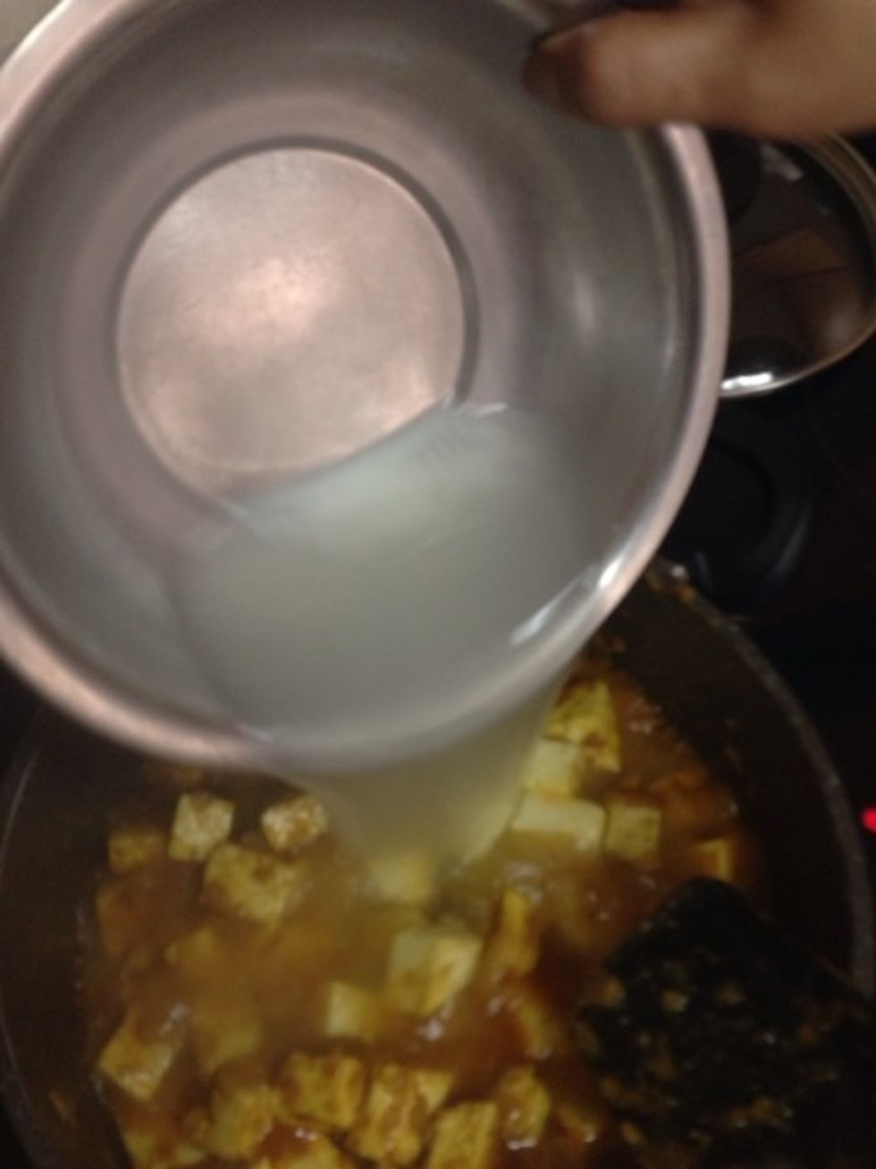 Add water depending on consistency