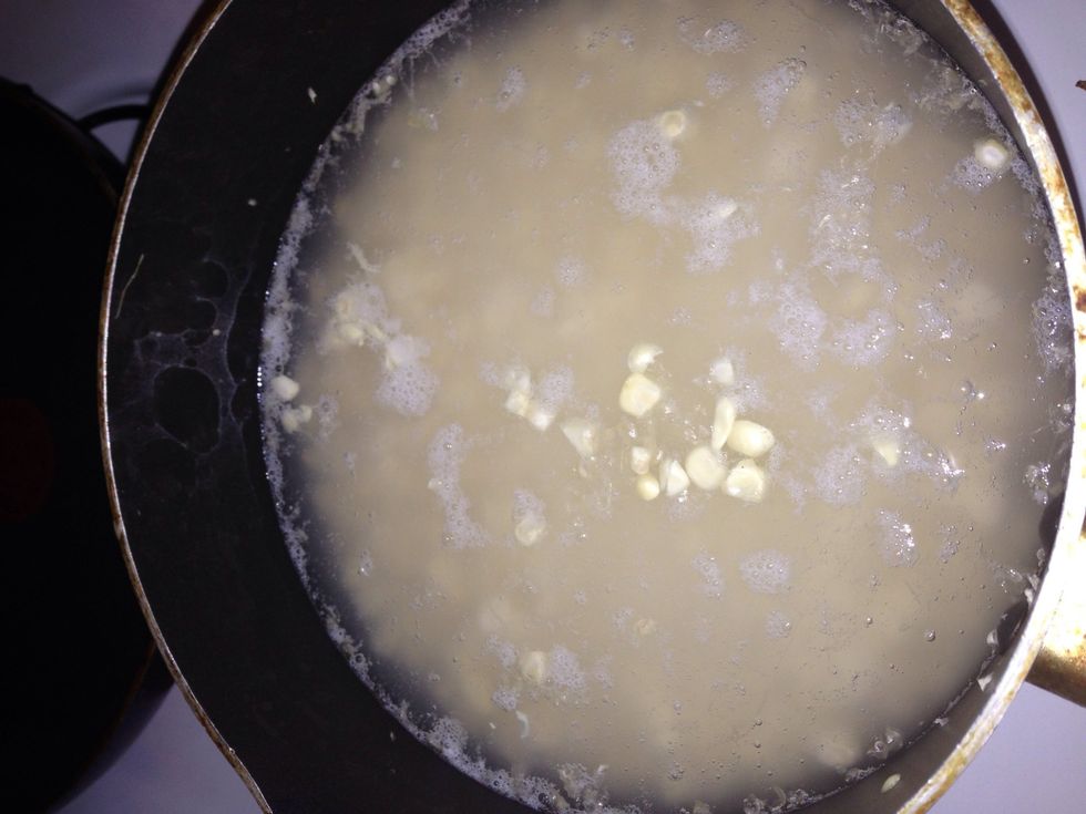 Add water just e ought to cover the corn (about 1 inch)\ud83c\udf3dadd sugar and  bring it to boil in medium high heat. Add sago into the pot and lower the heat.