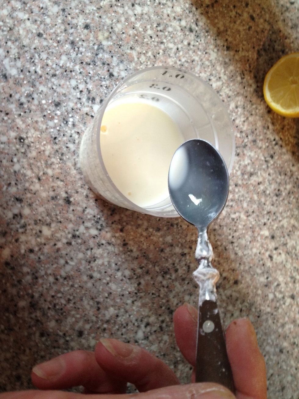 Add water or milk to the corn flour